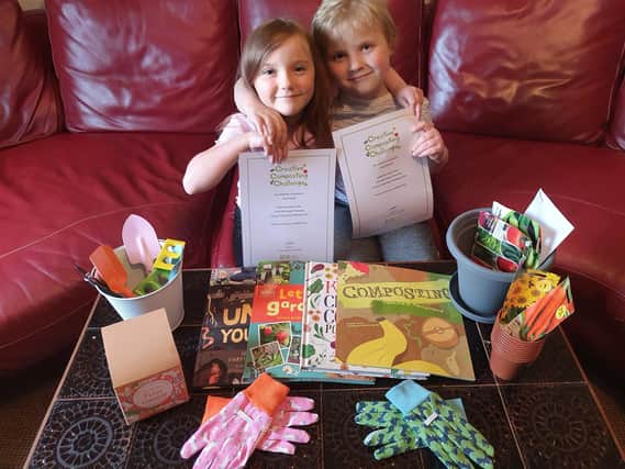 Lara and Lucien Knowles were winners in a composting competition run by the Barnsley, Doncaster and Rotherham (BDR) Waste Partnership