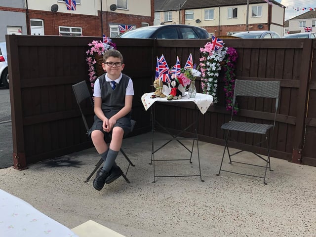 Residents mark the anniversary of VE Day on Manor Road, Askern