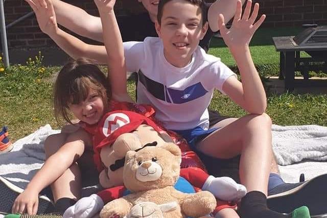 Tracey Stevenson and her family took part in a virtual teddy bear picnic fundraiser.