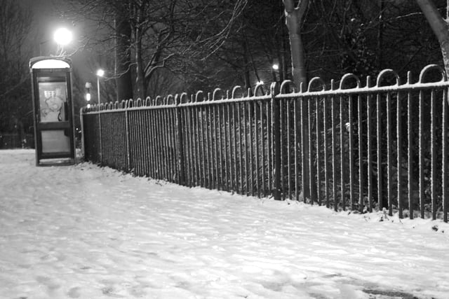 A snowy scene on Harcourt Road, Sheffield on December 28, 2005