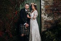 This couple got married on 17 October 2020 at Kirknewton stables, after their May date was cancelled.