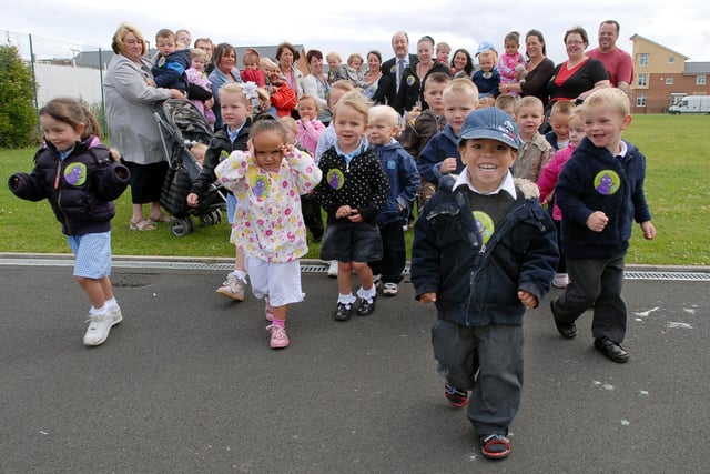 Youngsters from the Ridgeway Family Centre are pictured taking part in their Barnardo's Big Toddle in 2009.
