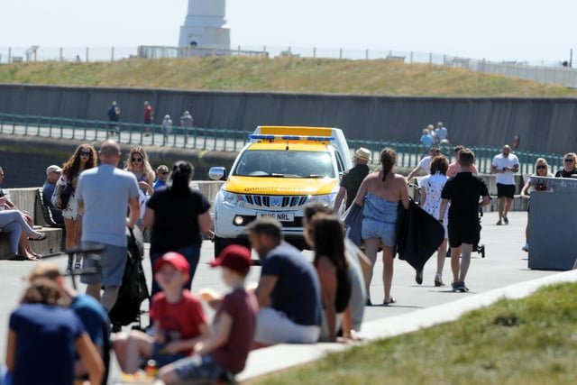 The HM Coastguard Search and Rescue could be seen patrolling along the promenade in Seaburn.