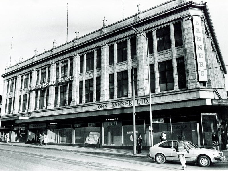 Closing down sale at John Banner Limited, Attercliffe, Sheffield, in January 1980