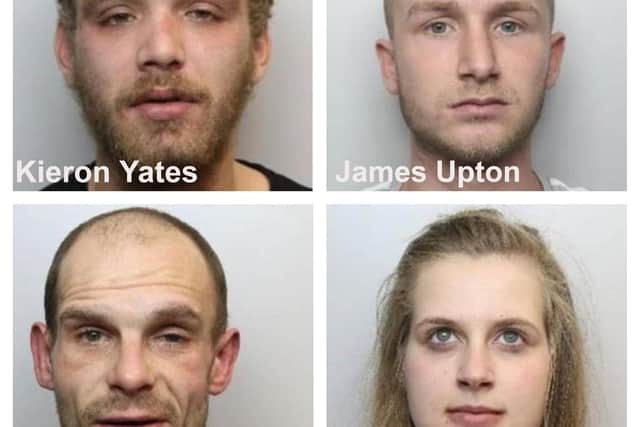 The faces of those who have been jailed for the robbery.
