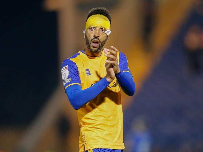James Perch's injured head is wrapped in a yellow bandage
