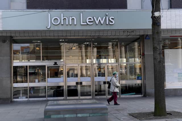 The John Lewis Store, Sheffield in March - it never reopened after the Covid lockdowns and closed permanently in June 2021