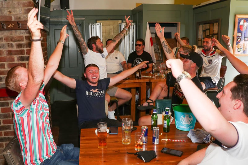 England Fans watching England V Croatia at The Shepherds Crook pub. Picture: Stuart Martin (220421-7042)