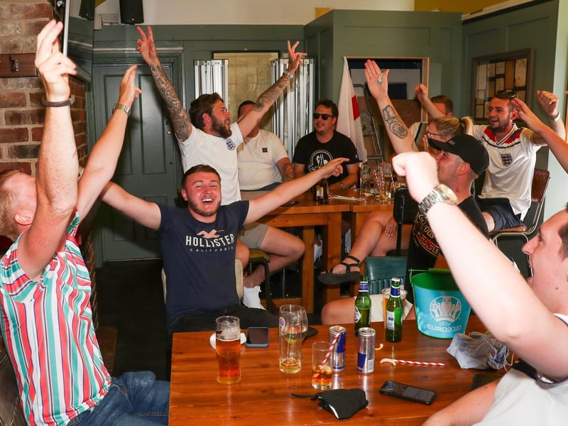 England Fans watching England V Croatia at The Shepherds Crook pub. Picture: Stuart Martin (220421-7042)