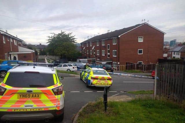 A police cordon in place in Sheffield