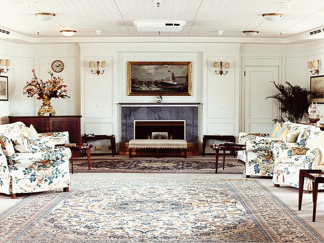Royal Yacht Britannia, showing one of the drawing rooms.