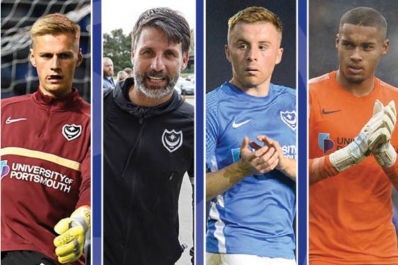 From left: Alex Bass, Danny Cowley, Joe Morrell and Gavin Bazunu