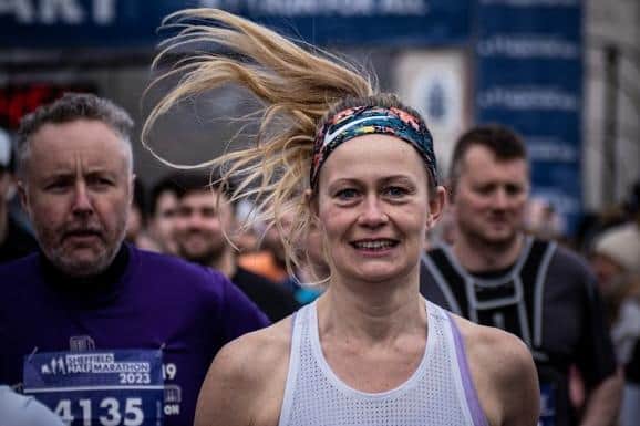 A joyful runner enjoying the 2023 Sheffield Half Marathon. Picture courtesy of photographer Adam Kinder.