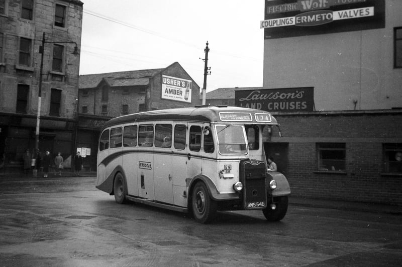 This is No G16 (AMS 546), a Duple-bodied Guy Arab III new to Lawson’s in March 1947. It operated in the Lawson fleet until taken over by Alexander Midland in May 1961, then passed to Renilson, a contractor in Forfar, in early 1966.
