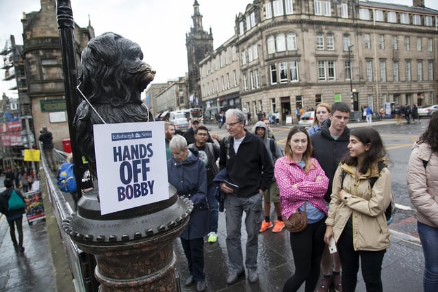 In August 2017 a campaign was launched urging visitors to heep their 'Hands Off Bobby'. Touching the statue's nose had become a tradition with tourists.