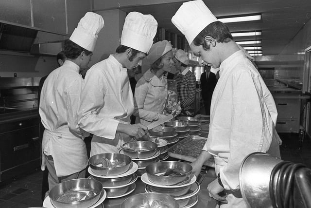 The Duchess of Kent in Nether Edge Hospital staff restaurant, Sheffield - 1969