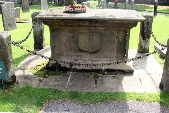 Tomb of Catherine Mompesson where flowers are still laid to pay respects, picture taken in 2011