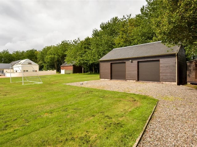 Garden and outbuildings.