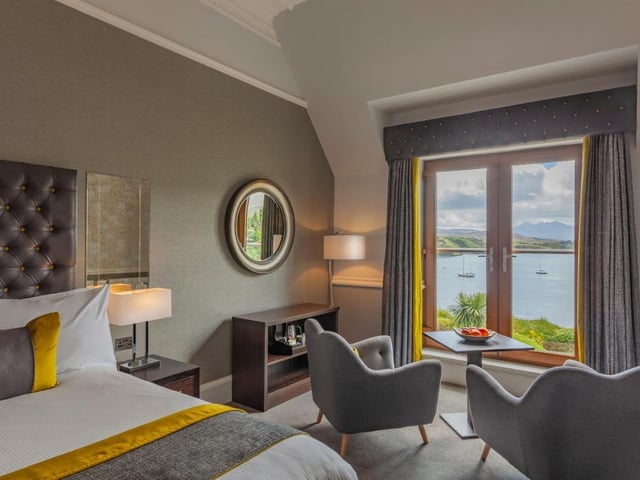 Located on the Isle of Skye and set in 15 acres of private ground, the Cuillin Hills Hotel boasts spectacular views over Portree Bay to the majestic Cuillin Mountains. Add beautifully-appointed bedrooms, cozy public rooms, an award-winning restaurant and a bar with a wide range of whiskies, and you have the perfect romatic destination.