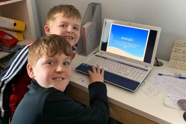James, 11, of Biddick Hall Juniors, and Elliott, seven, from Lord Blyton Primary School, created a power point on animals.