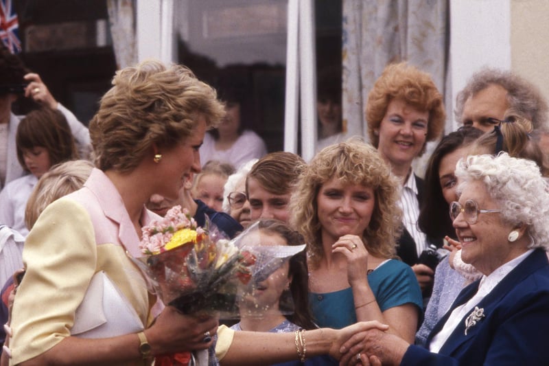 Princess Diana at St Columba's Southwick in June 1990.