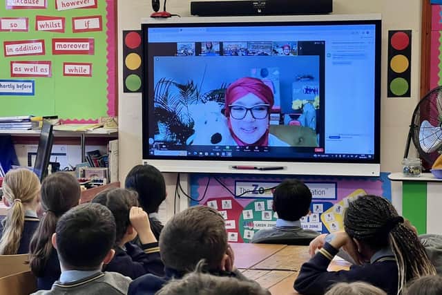 Year 4 and 5 pupils at Mylnhurst Preparatory School in Ecclesall joining in with the cross-city video call with children’s author Onjali Rauf