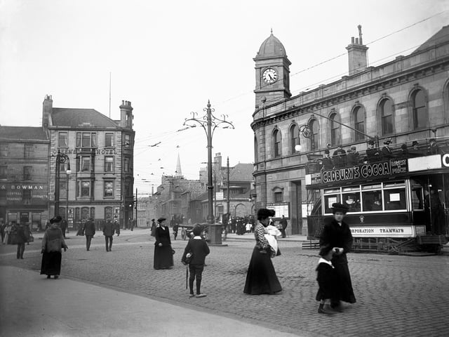 Leith looking smart as people go about their business on a weekday morning.