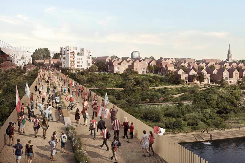 The masterplan also features a new footbridge between the city centre and Sunderland football club's Stadium of Light ground.