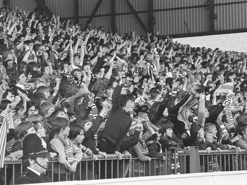 The red and white army in the Fulwell End at Roker Park cheer their heroes to a 1-0 victory over Newcastle United in 1980. Newcastle United? We may come back to them later.