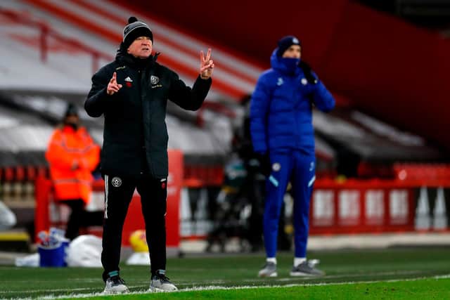 Sheffield United manager Chris Wilder. (Photo by LEE SMITH/POOL/AFP via Getty Images)