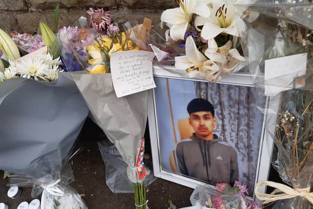 Devastated residents and loved ones have created a shrine of flowers in memory of teenager Mohammed Iqbal, who died after an incident on a Sheffield street