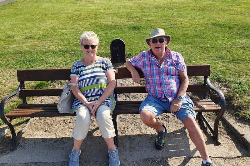 No better way to enjoy the view than to park yourself on the bench! Just like this lovely couple did.