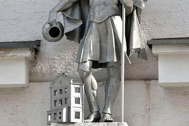 St Florian can be found watching over fire stations and crews worldwide, as at this station in Austria.