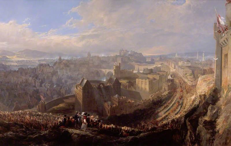 Ewbank, John Wilson; The Entry of George IV into Edinburgh from the Calton Hill, 1822; City of Edinburgh Council.