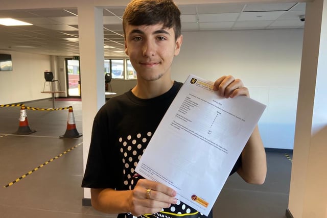 Anthony Butts, from Sandhill View Academy, got three 8s, one 7, three 6s and a 5 and is off to college to study engineering.