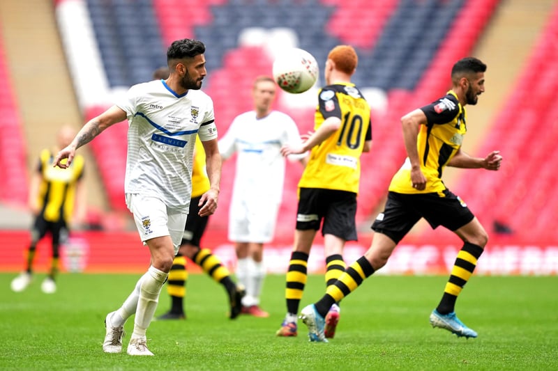 Consett's Arjun Purewal (left) and Hebburn Town's Amar Purewal during the Buildbase FA Vase 2019/20 Final at Wembley Stadium, London. Picture date: Monday May 3, 2021. PA Photo. See PA story: SOCCER Vase. Photo credit should read: John Walton/PA Wire. 
RESTRICTIONS: EDITORIAL USE ONLY No use with unauthorised audio, video, data, fixture lists, club/league logos or "live" services. Online in-match use limited to 75 images, no video emulation. No use in betting, games or single club/league/player publications.