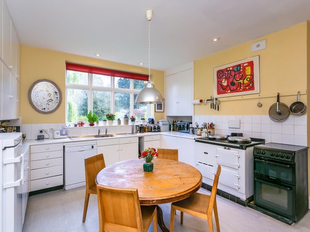 The kitchen is in need of a bit of modernisation, but provides a decent size space with room for a central island or breakfast table at its centre.