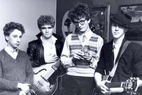 An early picture of Sheffield rock band Pulp, with, left to right, Wayne Furniss, Jamie Pinchbeck, Jarvis Cocker and Peter Dalton, 1981