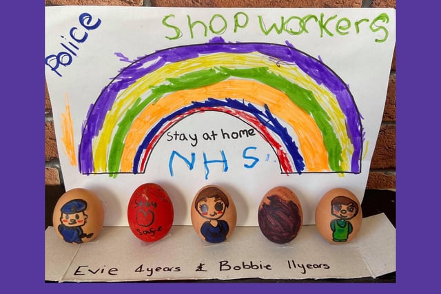 A tribute to key workers by Evie aged 4 and Bobbie aged 11.