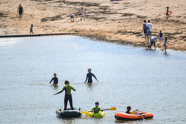 Hundreds flocked to North Berwick beach this afternoon as Scotland saw the hottest day of the year recorded