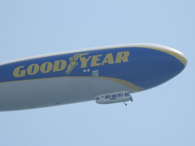 The Goodyear Blimp over Portsmouth on Thursday, July 1. Picture: William Bates
