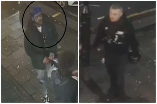 Officers in Sheffield have released CCTV images of two men they would like to speak to in connection with an assault.
Launching a public appeal on February 6, a South Yorkshire Police spokesperson said: "It is reported that on 10 December 2022 at 10.40pm, a group of men were stood outside 7 Hills convenience store in Ecclesall Road, Sharrow, when they approached the victim.
"Two men from the group are then believed to have punched the victim, a 28-year-old man, causing him to fall on the floor. The suspects left the scene on foot.
"The victim suffered injuries to his face and leg, which required surgery.
"Enquiries are ongoing but officers are keen to identify the men in the images as they may be able to assist with enquiries.
"Do you recognise them?"
If you can help, you can pass information to police via their online live chat, online portal or by calling 101. Please quote incident number 961 of 10 December 2022 when you get in touch.
You can access their online portal here: www.southyorks.police.uk/contact-us/report-something/
Alternatively, if you prefer not to give your personal details, you can stay anonymous and pass on what you know by contacting the independent charity Crimestoppers. Call their UK Contact Centre on freephone 0800 555 111 or complete a simple and secure anonymous online form at Crimestoppers-uk.org