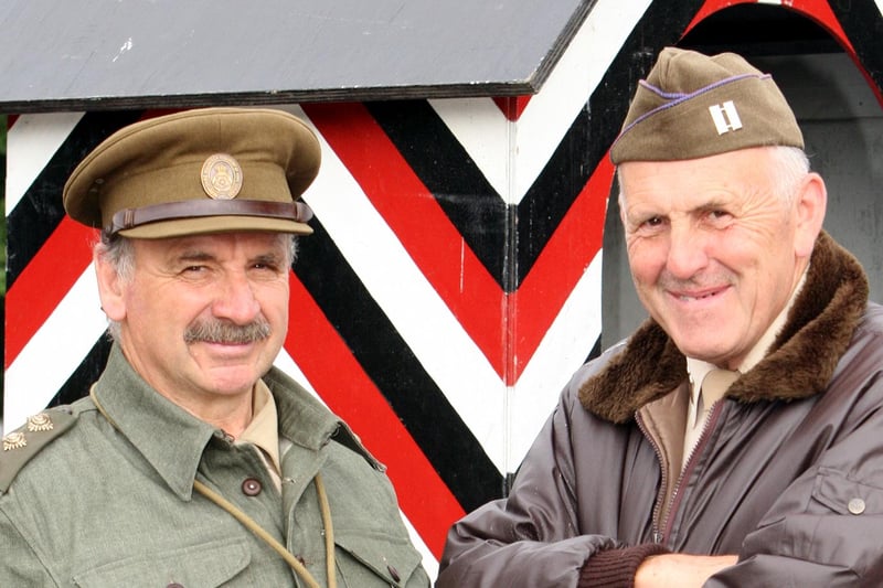 John Walker as a Home Guard and Dave Cromwell as a US Army Captain at the Peak Rail 1940's Weekend in 2007