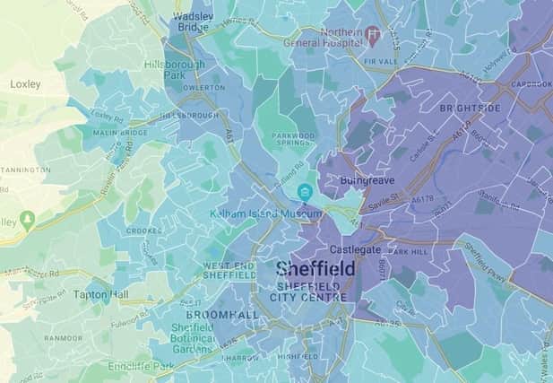 Air pollution in parts of Sheffield is nearly twice as bad as in other area of the city, latest figures show