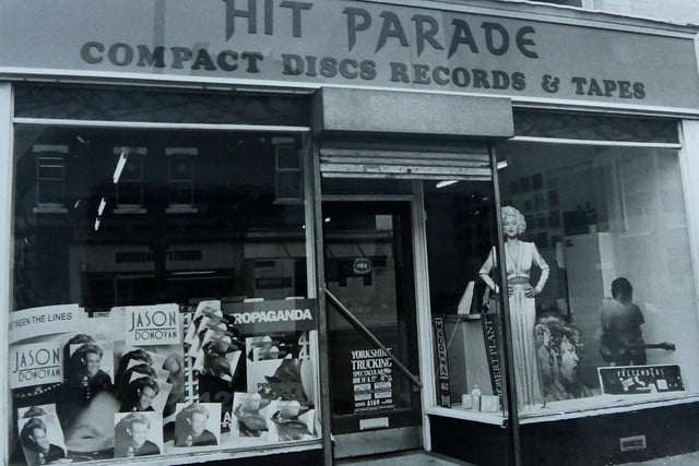Hit Parade in Hartlepool with the latest hits in the window. Remember it?