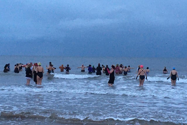 Swimmers weren't shy in dodging the cold, with many taking part regular sea swimmers.