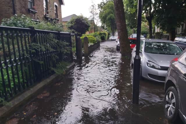 Flooding in Nether Edge last night (Picture: Miles Walmsley)