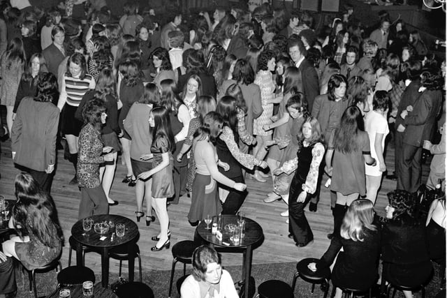 Dancing at the White Elephant discoteque at Fountainbridge in Edinburgh January 1972.