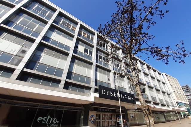 The disused Debenhams' value leapt after council planners gave a provisional thumbs up to replacement with two apartment blocks up to 34 storeys high.