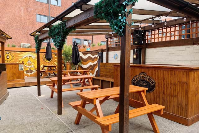 The new beer garden at The Washington.
